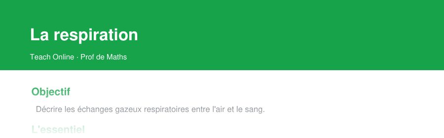 Aperçu : haut de la première page — La respiration