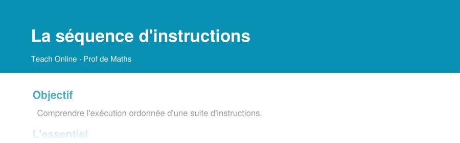 Aperçu : haut de la première page — La séquence d'instructions