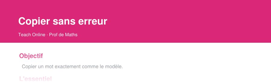 Aperçu : haut de la première page — Copier sans erreur