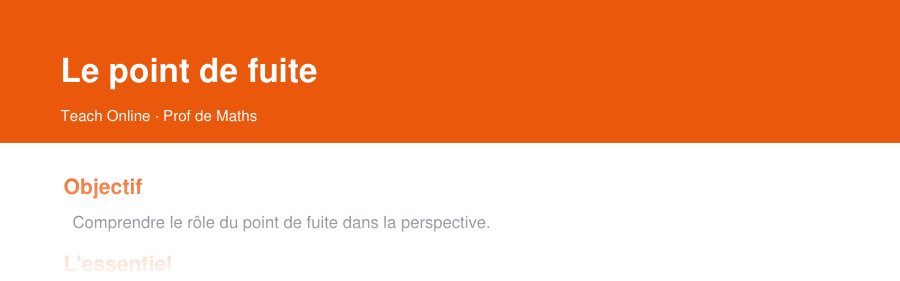 Aperçu : haut de la première page — Le point de fuite