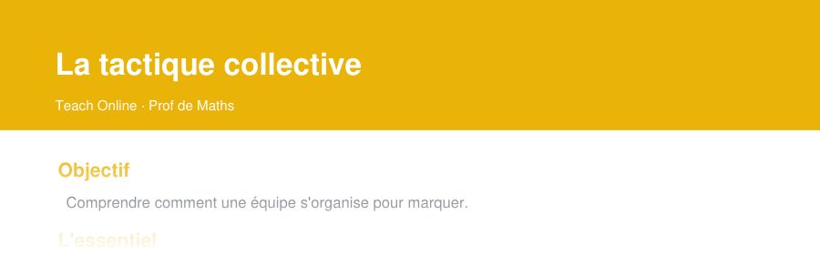 Aperçu : haut de la première page — La tactique collective