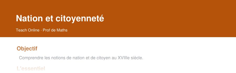 Aperçu : haut de la première page — Nation et citoyenneté