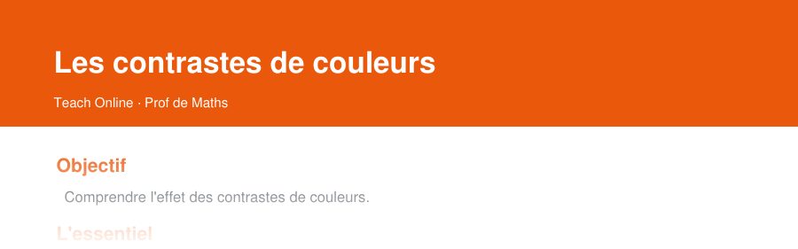 Aperçu : haut de la première page — Les contrastes de couleurs