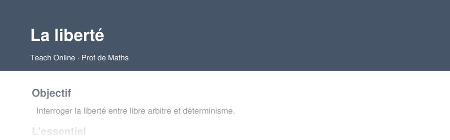 Aperçu : haut de la première page — La liberté
