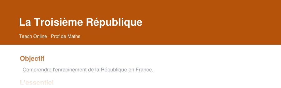 Aperçu : haut de la première page — La Troisième République
