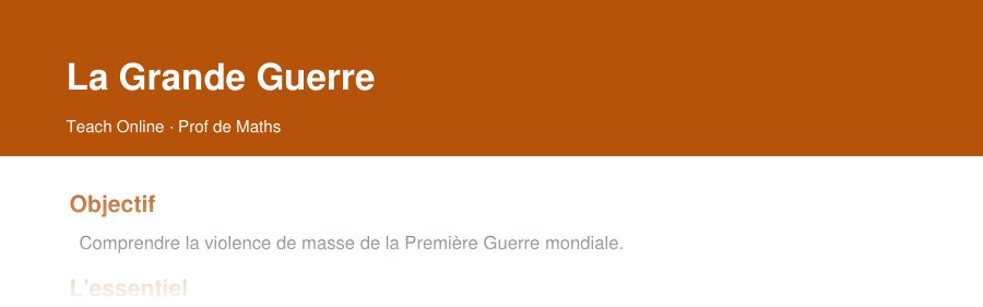 Aperçu : haut de la première page — La Grande Guerre