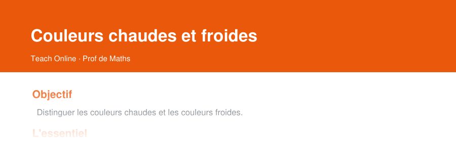 Aperçu : haut de la première page — Couleurs chaudes et froides
