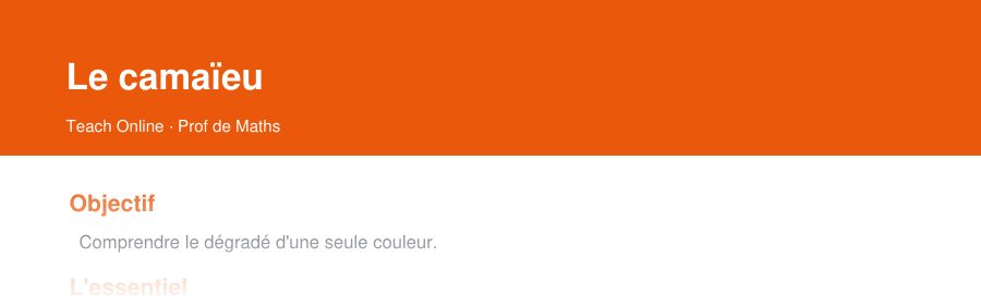 Aperçu : haut de la première page — Le camaïeu