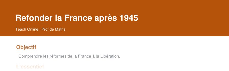 Aperçu : haut de la première page — Refonder la France après 1945
