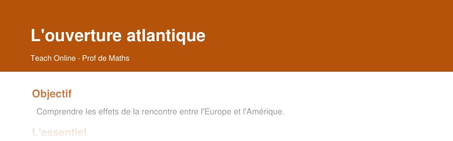 Aperçu : haut de la première page — L'ouverture atlantique