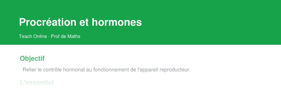 Aperçu : haut de la première page — Procréation et hormones