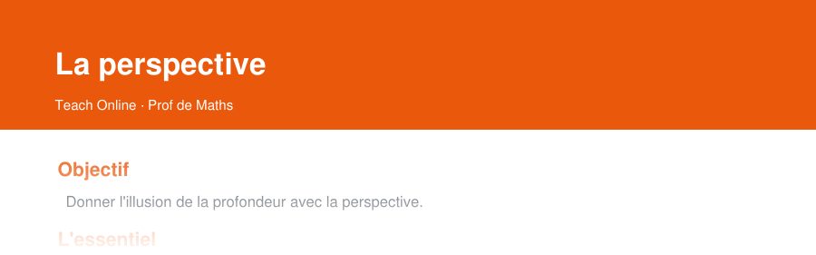 Aperçu : haut de la première page — La perspective