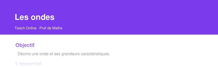 Aperçu : haut de la première page — Les ondes