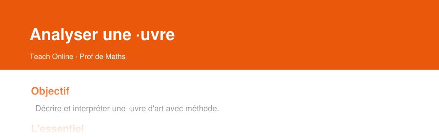 Aperçu : haut de la première page — Analyser une œuvre