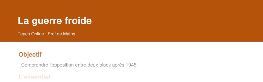 Aperçu : haut de la première page — La guerre froide