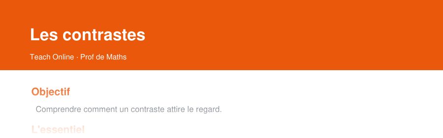 Aperçu : haut de la première page — Les contrastes