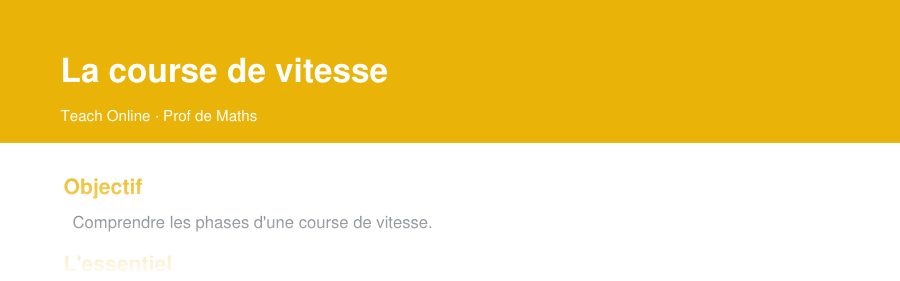 Aperçu : haut de la première page — La course de vitesse