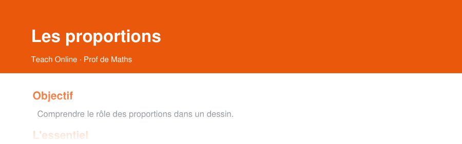 Aperçu : haut de la première page — Les proportions