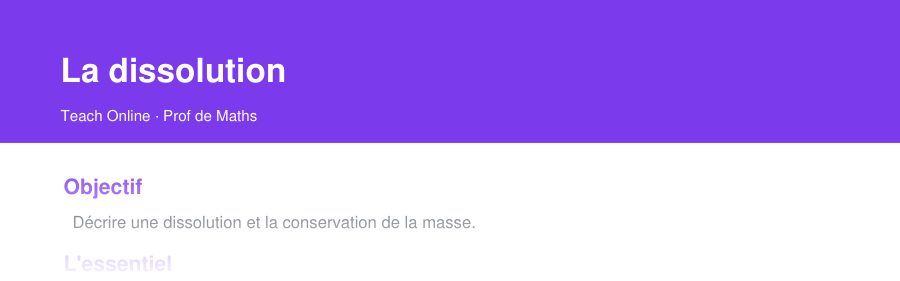 Aperçu : haut de la première page — La dissolution