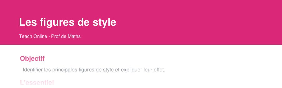 Aperçu : haut de la première page — Les figures de style