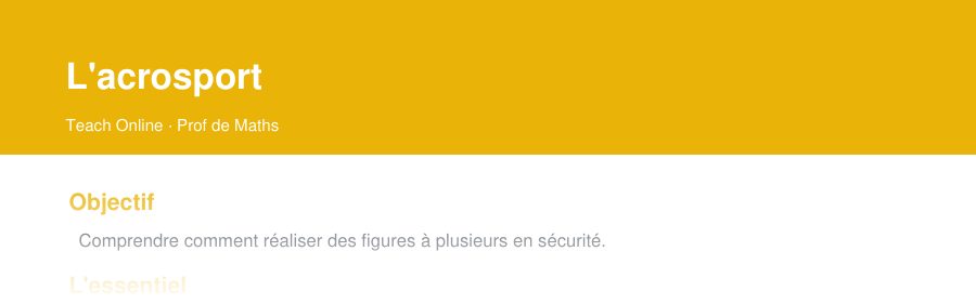 Aperçu : haut de la première page — L'acrosport