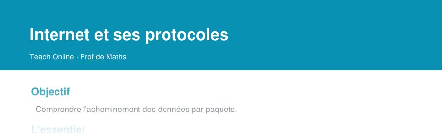 Aperçu : haut de la première page — Internet et ses protocoles