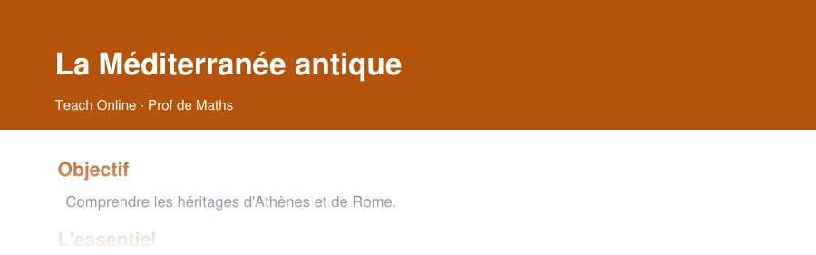 Aperçu : haut de la première page — La Méditerranée antique