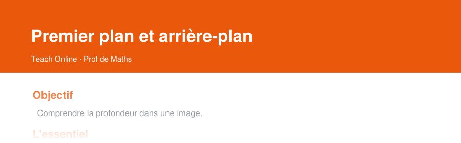 Aperçu : haut de la première page — Premier plan et arrière-plan