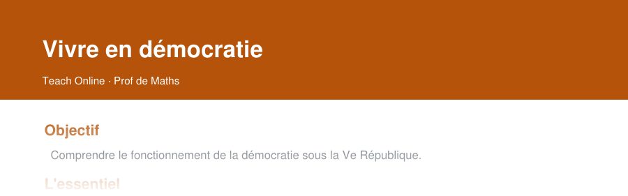 Aperçu : haut de la première page — Vivre en démocratie