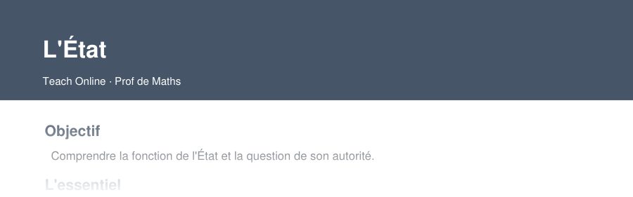 Aperçu : haut de la première page — L'État
