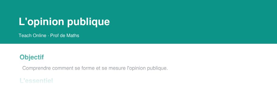 Aperçu : haut de la première page — L'opinion publique