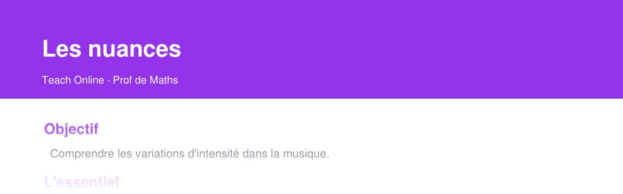 Aperçu : haut de la première page — Les nuances