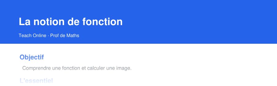 Aperçu : haut de la première page — La notion de fonction