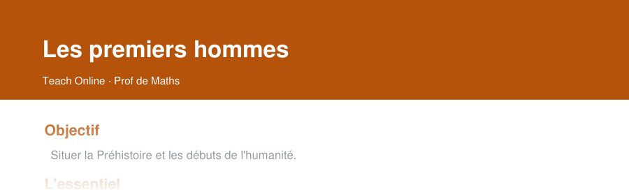 Aperçu : haut de la première page — Les premiers hommes