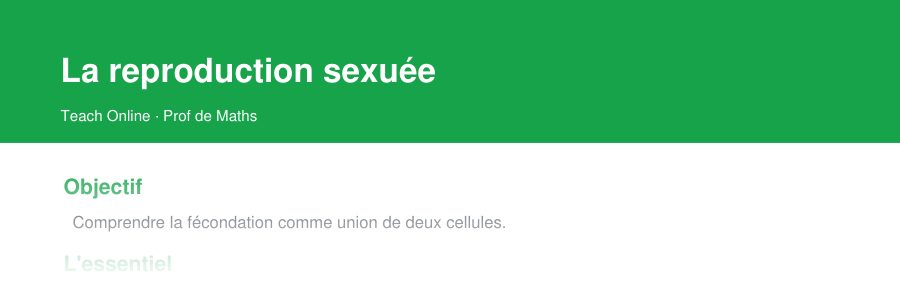 Aperçu : haut de la première page — La reproduction sexuée
