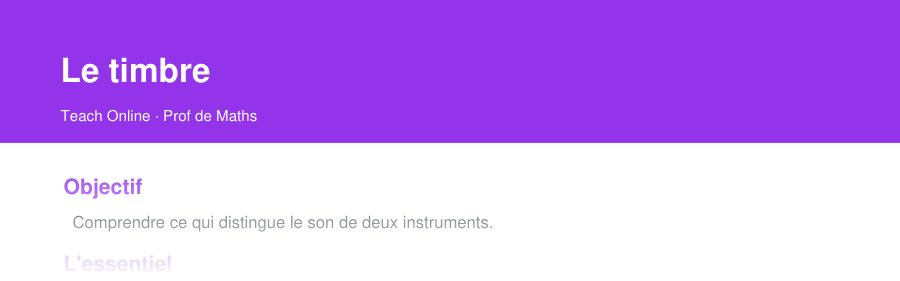 Aperçu : haut de la première page — Le timbre