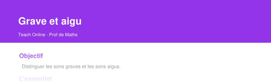 Aperçu : haut de la première page — Grave et aigu