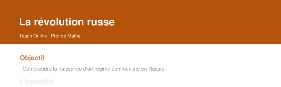 Aperçu : haut de la première page — La révolution russe