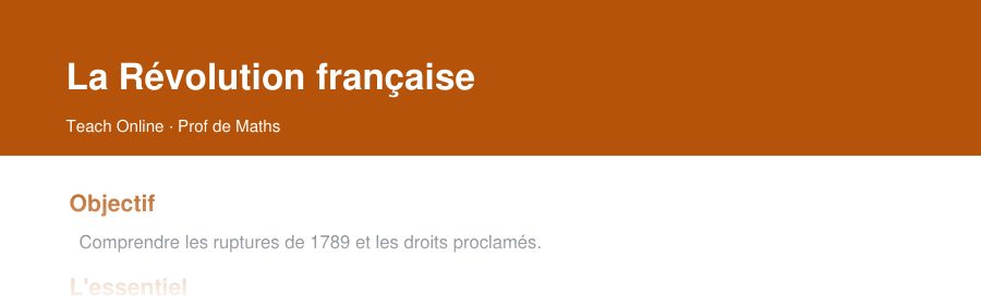 Aperçu : haut de la première page — La Révolution française