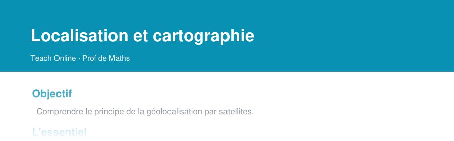 Aperçu : haut de la première page — Localisation et cartographie