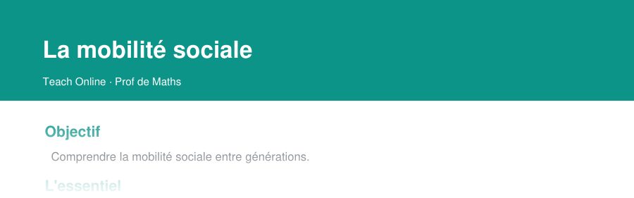 Aperçu : haut de la première page — La mobilité sociale