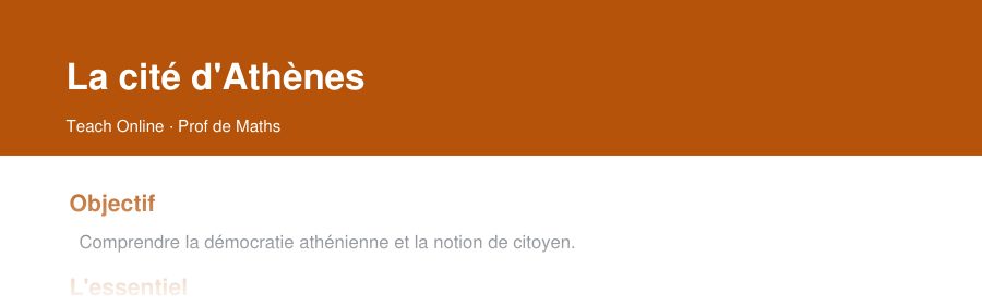 Aperçu : haut de la première page — La cité d'Athènes