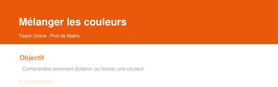 Aperçu : haut de la première page — Mélanger les couleurs
