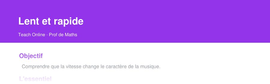 Aperçu : haut de la première page — Lent et rapide