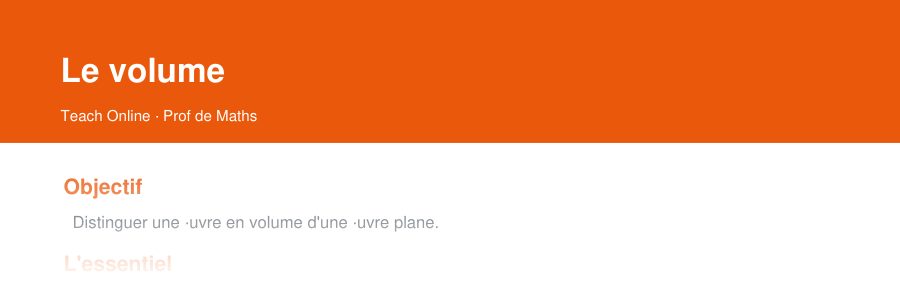 Aperçu : haut de la première page — Le volume