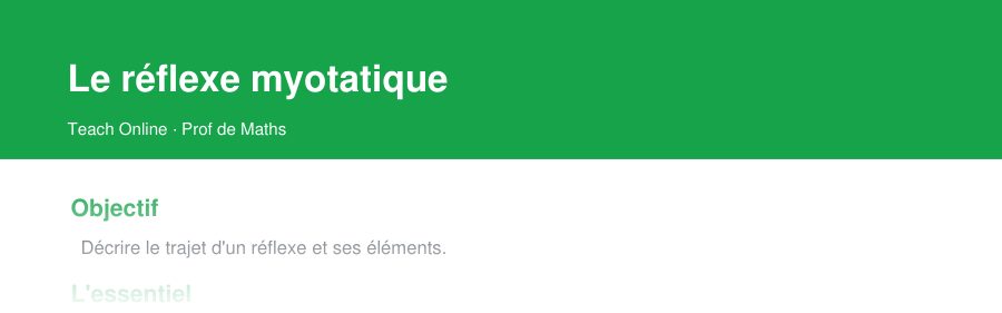 Aperçu : haut de la première page — Le réflexe myotatique