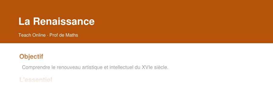 Aperçu : haut de la première page — La Renaissance