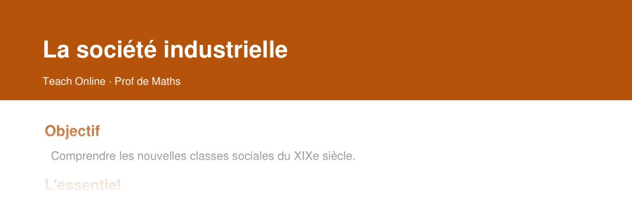 Aperçu : haut de la première page — La société industrielle
